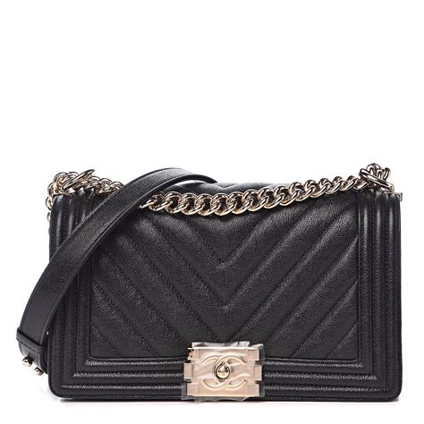 chanel boy caviar chevron quilted